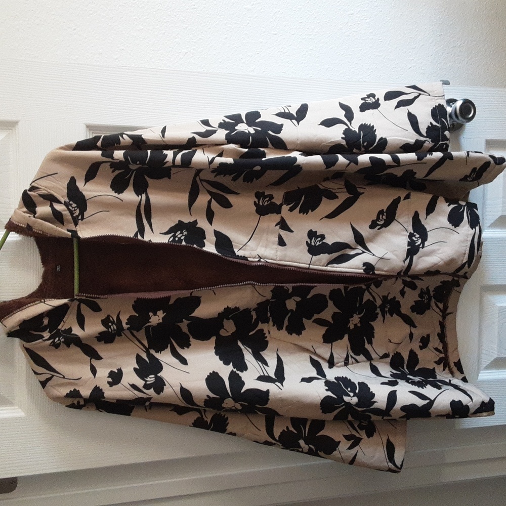 Floral Black and Cream Women's Jacket